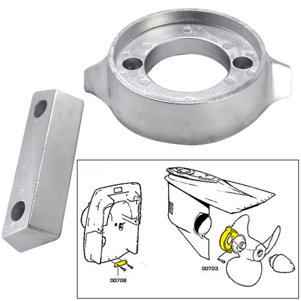 Tecnoseal Anode Kit w/Hardware - Volvo 290 - Aluminum 20705AL